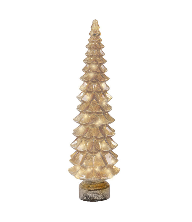 Sapin en verre or scintillant | Décoration lumineuse de Noël