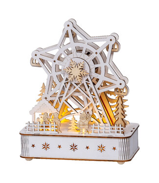 Grande roue en bois blanc LED