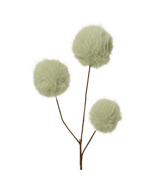 Tige boules de fourrure verte