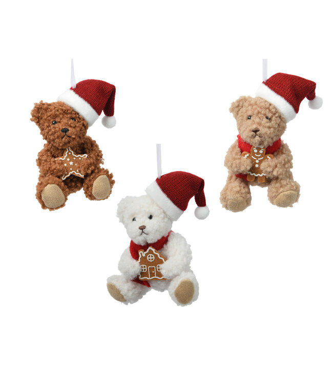 Ornement ourson de Noël (3 ass.) | Décoration festive et chaleureuse