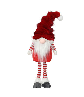 Gnome sur pied rouge et blanc
