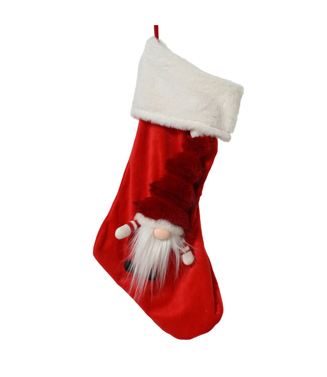 Bas de Noël gnome rouge et blanc | Douceur et charme de Noël