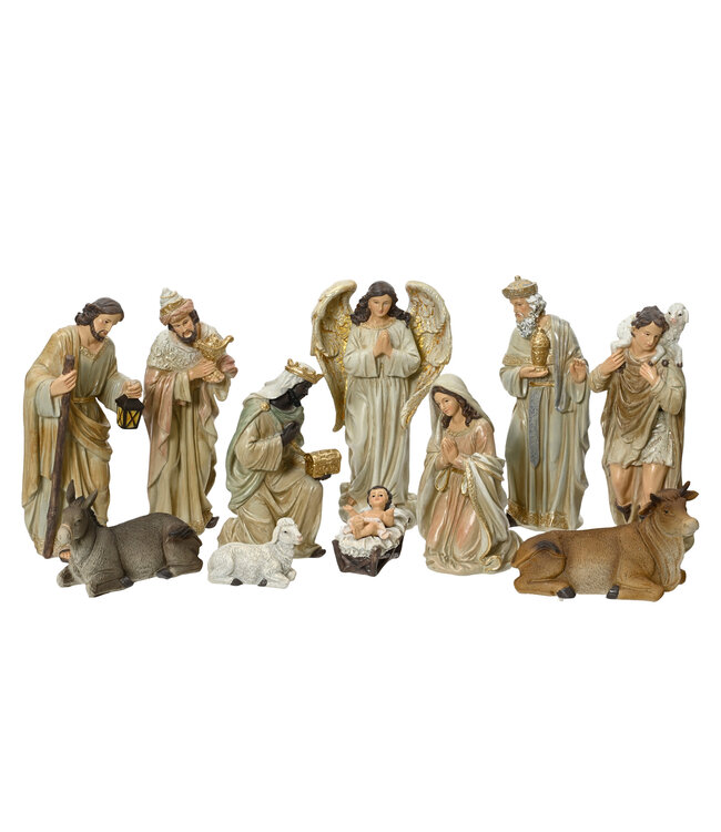 Ensemble de crèche beige de Noël | Douceur et tradition