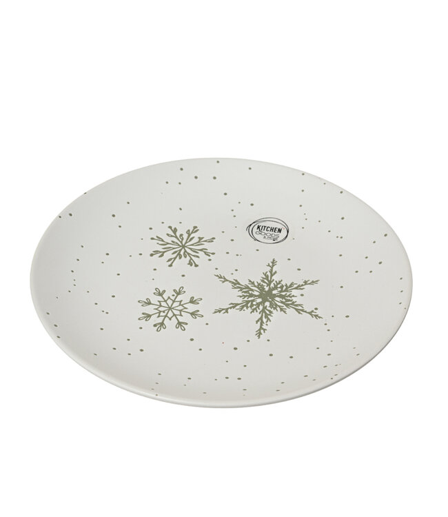 Assiette blanche flocons | Élégance hivernale et charme de Noël