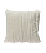 Coussin carré ligné blanc