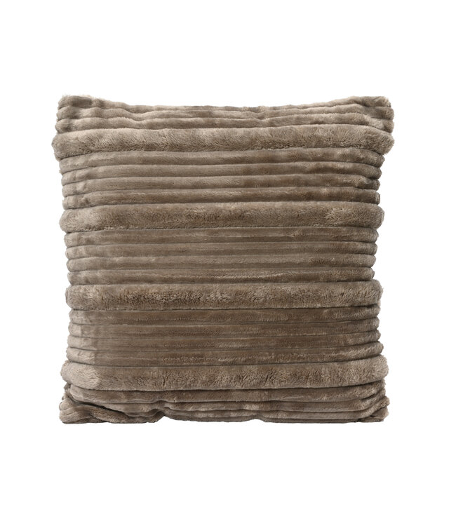 Coussin carré ligné gris | Accessoire décoratif raffiné pour la maison