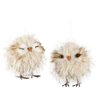 Hibou rond crème
