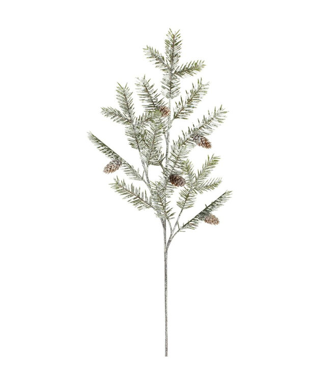 Branche de sapin et cocottes enneigée | Synthétique