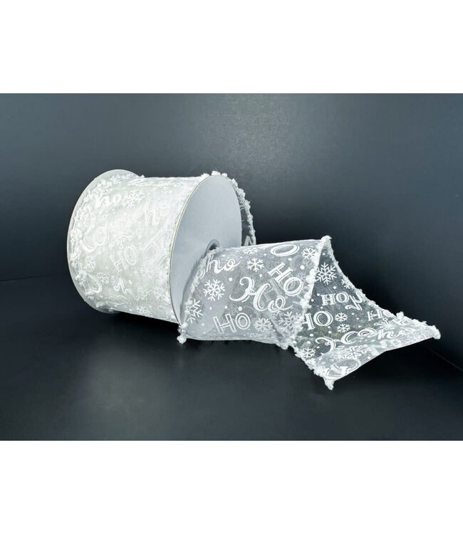 Ruban blanc "Ho Ho Ho" | Décoration festive
