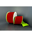 Ruban velours rouge et vert lime