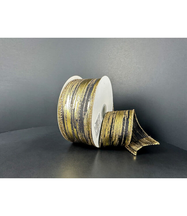 Ruban or métallique et noir | Élégance et raffinement