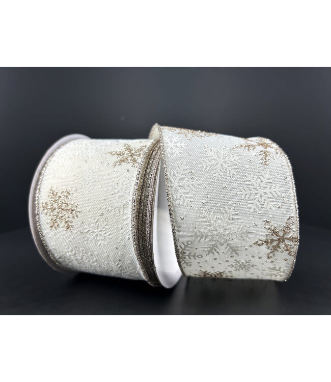 Ruban crème avec flocons | Charme naturel et douceur
