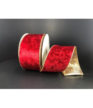 Ruban velours rouge revers or Ruban velours rouge revers or