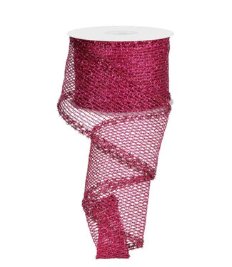 Ruban en maille fuchsia