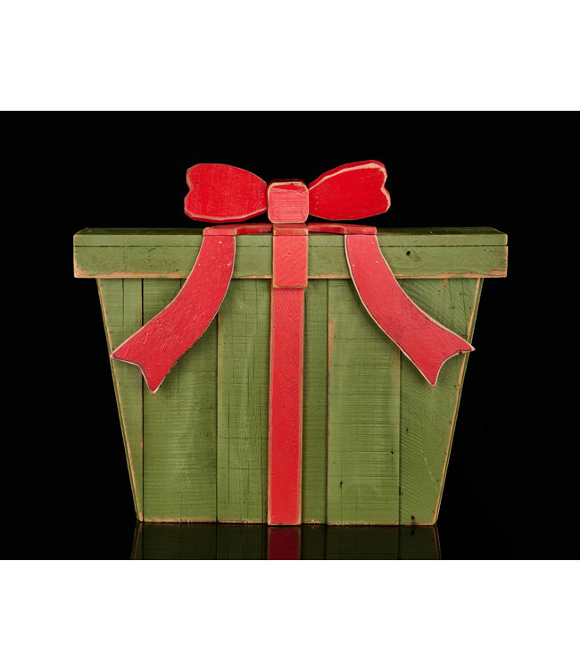 Cadeau emballé en bois vert | Déco chaleureuse du temps des fêtes