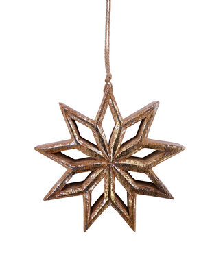 Étoile en bois suspendue