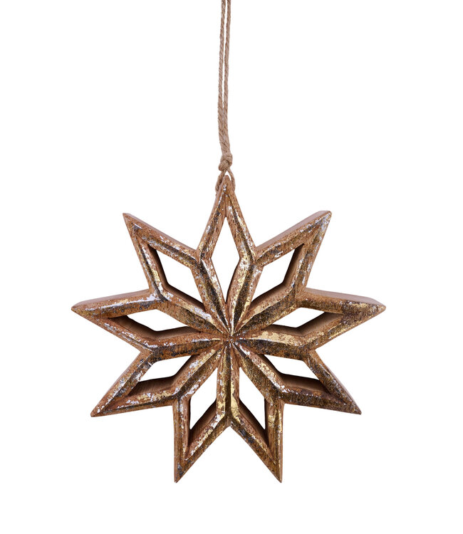 Étoile en bois suspendue | Décoration chaleureuse de Noël