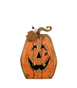 Citrouille en bois souriante