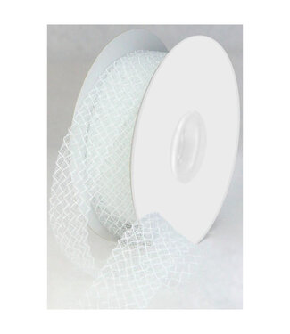 Ruban décoratif blanc effet filet