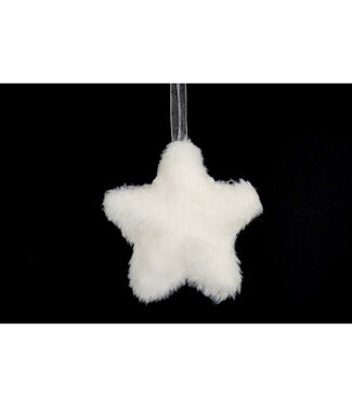 Étoile de fourrure blanche suspendue