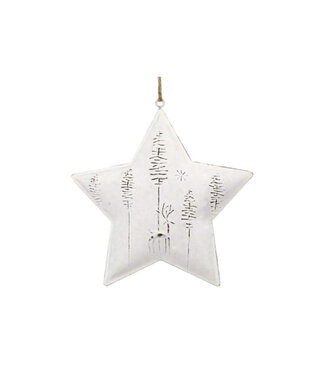 Étoile suspendue en métal blanc