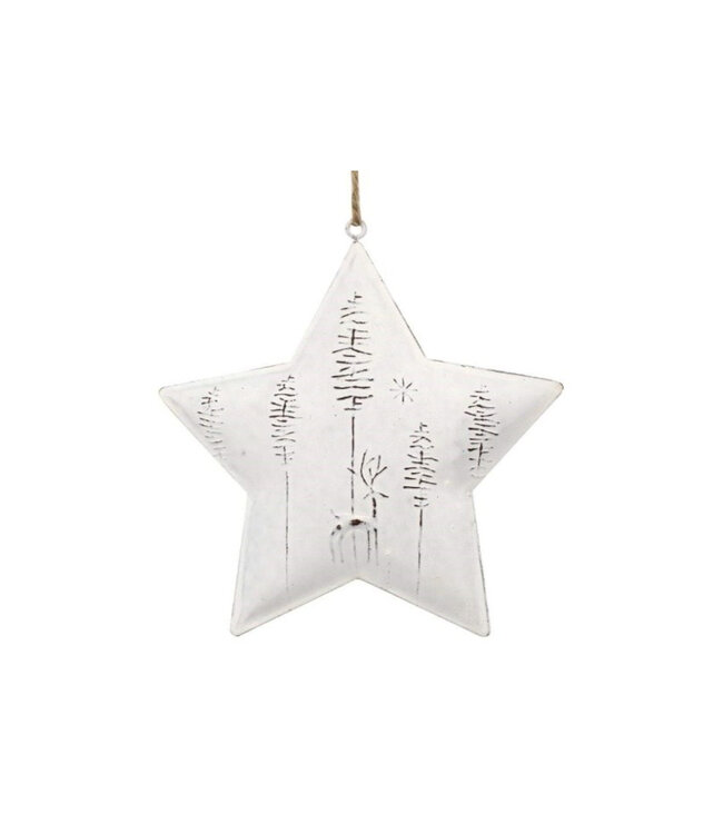 Étoile suspendue en métal blanc | Décoration raffinée