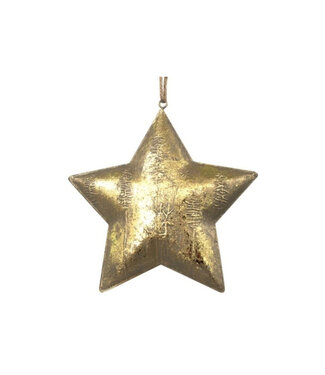 Étoile suspendue en métal or