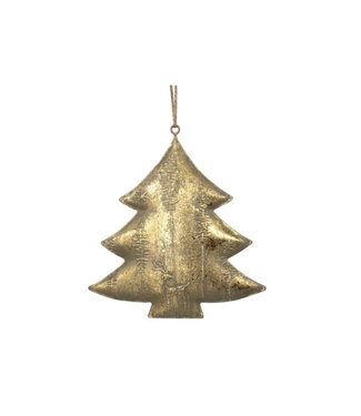 Sapin suspendu en métal or