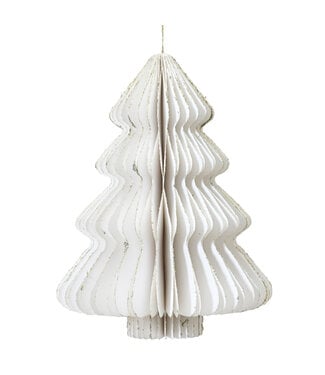 Ornement sapin en papier blanc