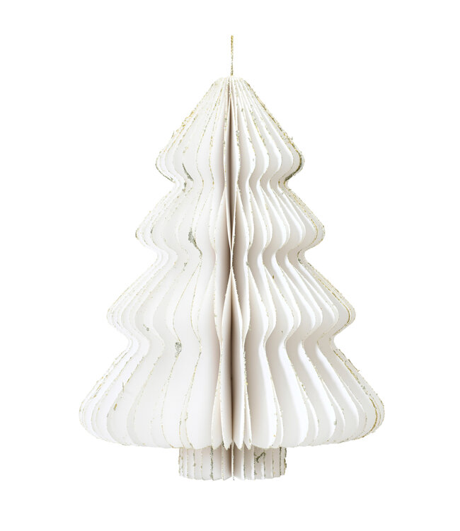 Ornement sapin en papier blanc | Décoration chaleureuse pour Noël