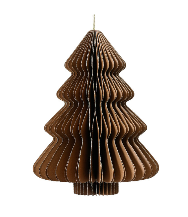 Ornement sapin en papier brun | Décoration de Noël chaleureuse