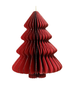 Ornement sapin en papier rouge