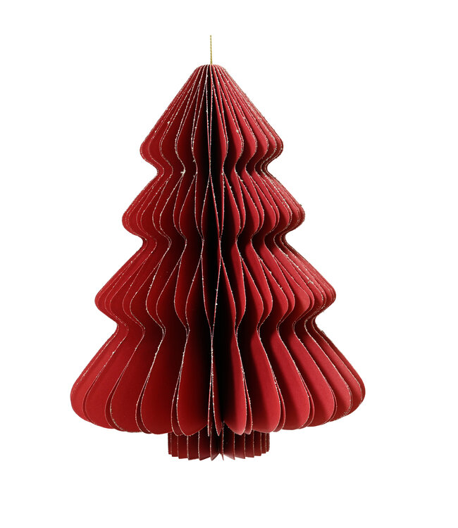 Ornement sapin en papier rouge | élégance pour vos décorations
