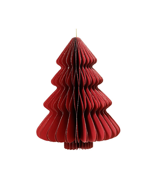 Ornement sapin en papier rouge | élégance pour vos décorations