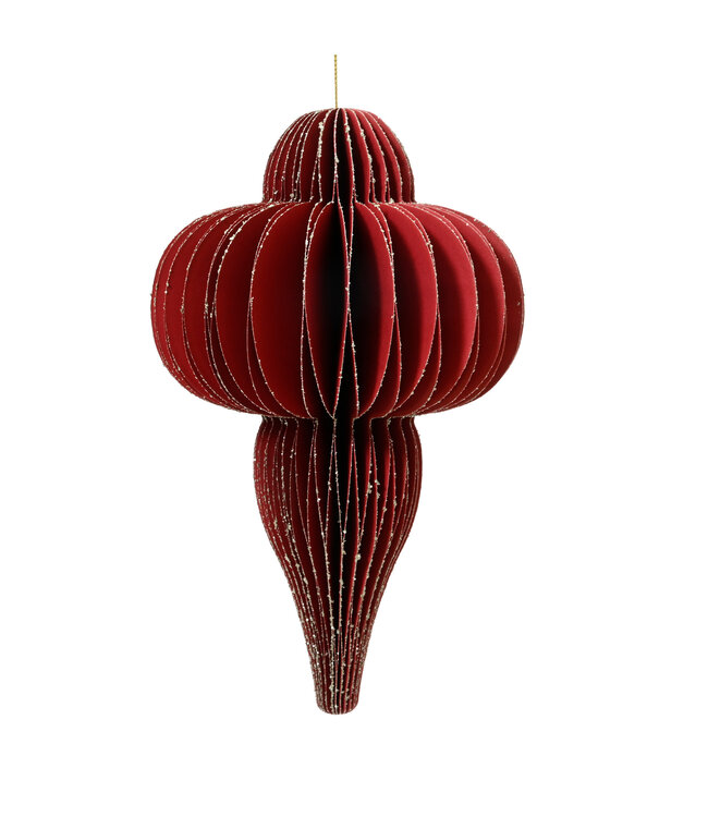 Ornement en papier rouge | Élégance festive pour vos décorations