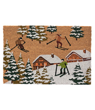 Tapis de coco skieurs et chalets