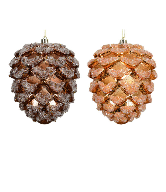 Cocotte brune suspendue (2 ass.) | Décoration brillante et festive