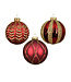 Boule rouge aux motifs dorés (3 ass.)