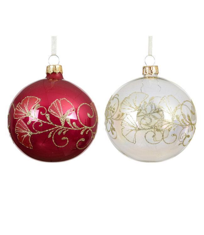 Boule fleur de ginko (2 ass.) | Décoration raffinée