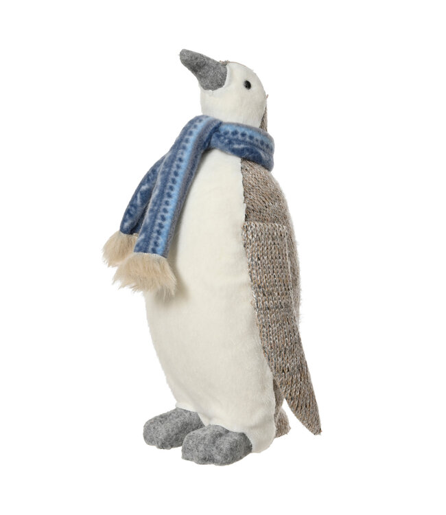 Pingouin avec foulard bleu | Toutou hivernal pour la maison