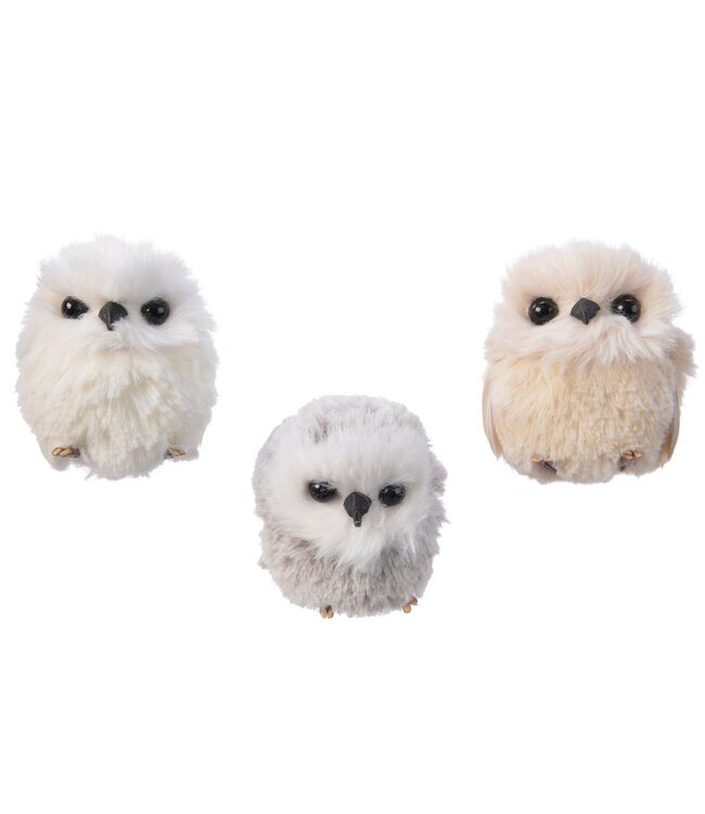 Bébé hibou décoratif (3 ass.) | Décoration hivernale