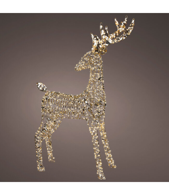 Renne or LED blanc chaud | Décor féérique de Noël