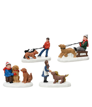 Deux figurines enfant et chiens (2 ass.) Deux figurines enfant et chiens (2 ass.)