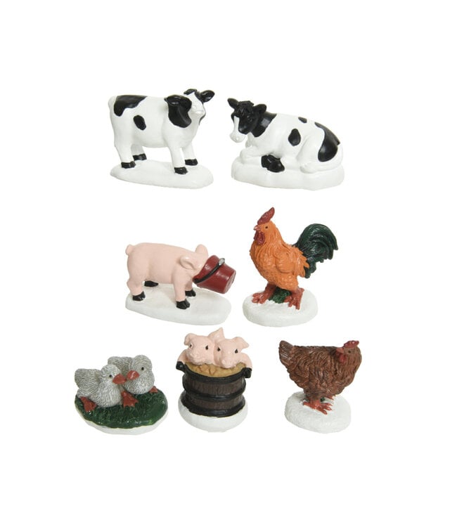 Ensemble d'animaux de ferme | Figurines décoratives pour villages de Noël