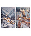 Cadre lumineux village d'hiver (2 ass.)