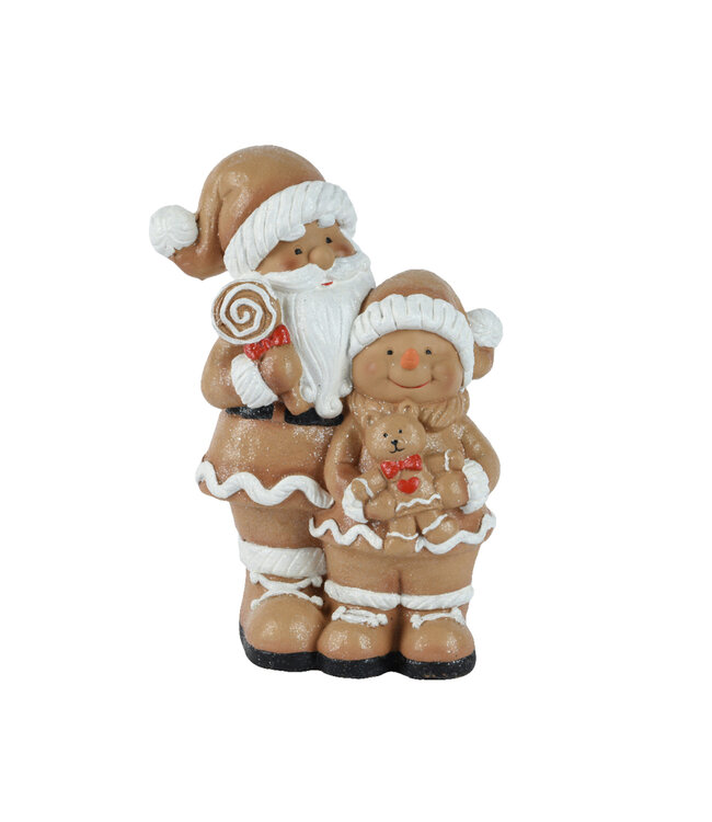 Père Noël et bonhomme de neige | Bibelot décoratif de Noël