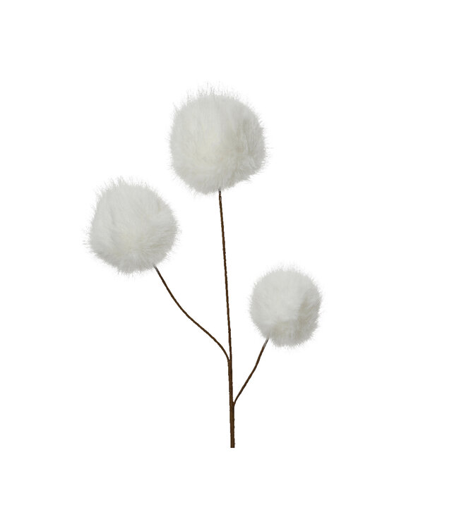 Boule de fausse fourrure sur tige | Accessoire décoratif