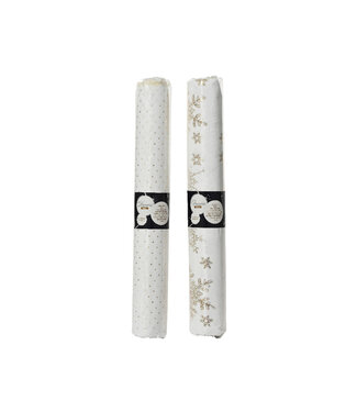 Chemin de table blanc et or (2 ass.)