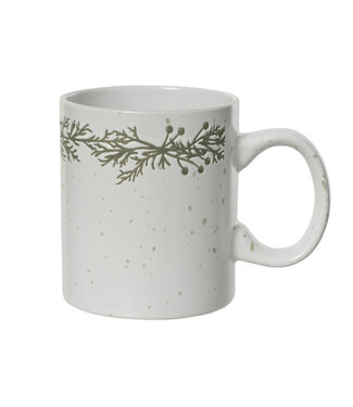 Tasse blanche en grès des Fêtes