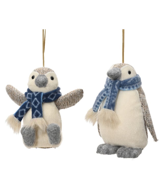 Pingouin avec foulard (2 ass.) | Toutou hivernal pour la maison